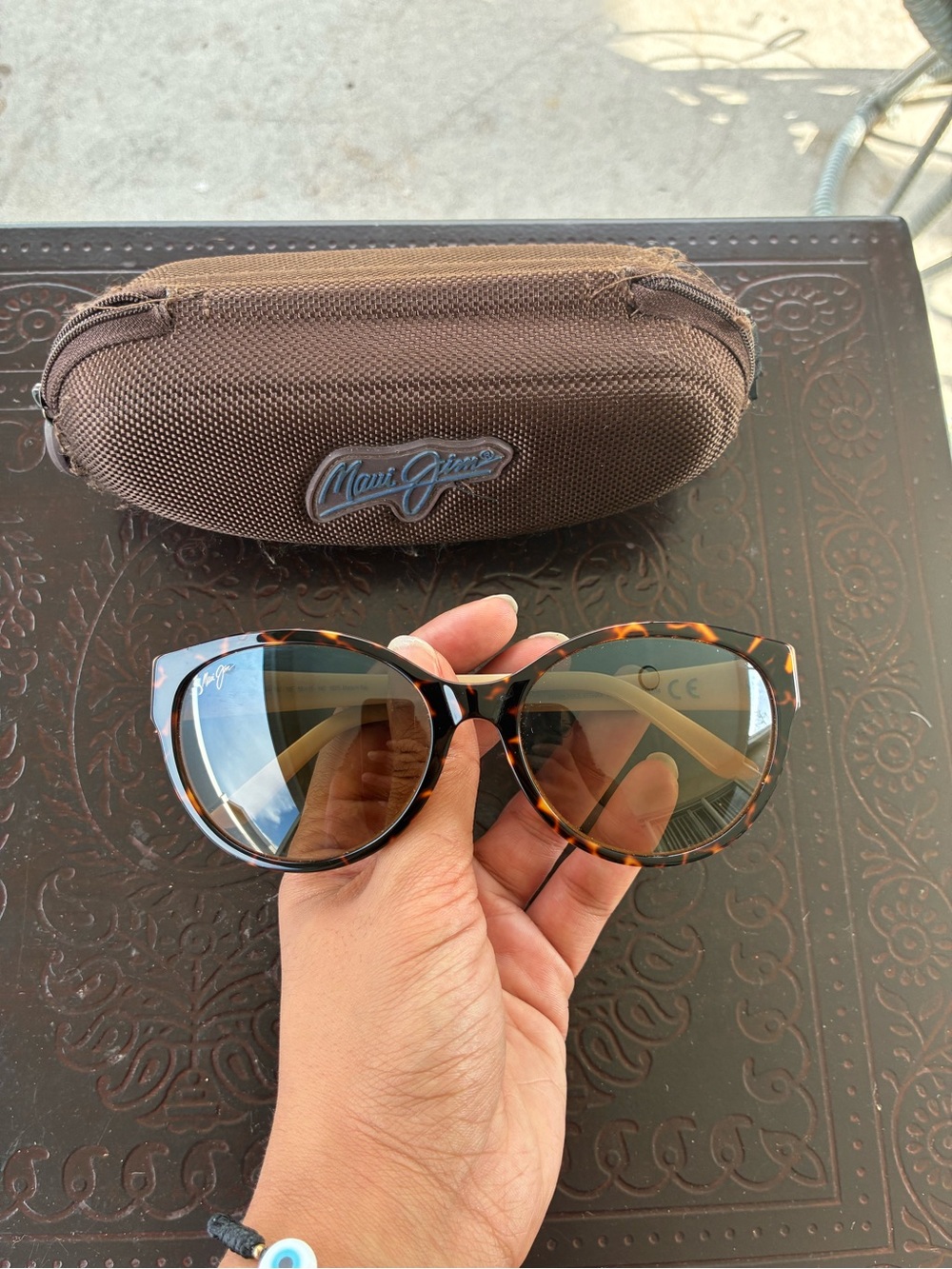 Maui Jim Tortoise Shell Cat-Eye Sunglasses with Brown Gradient Lenses